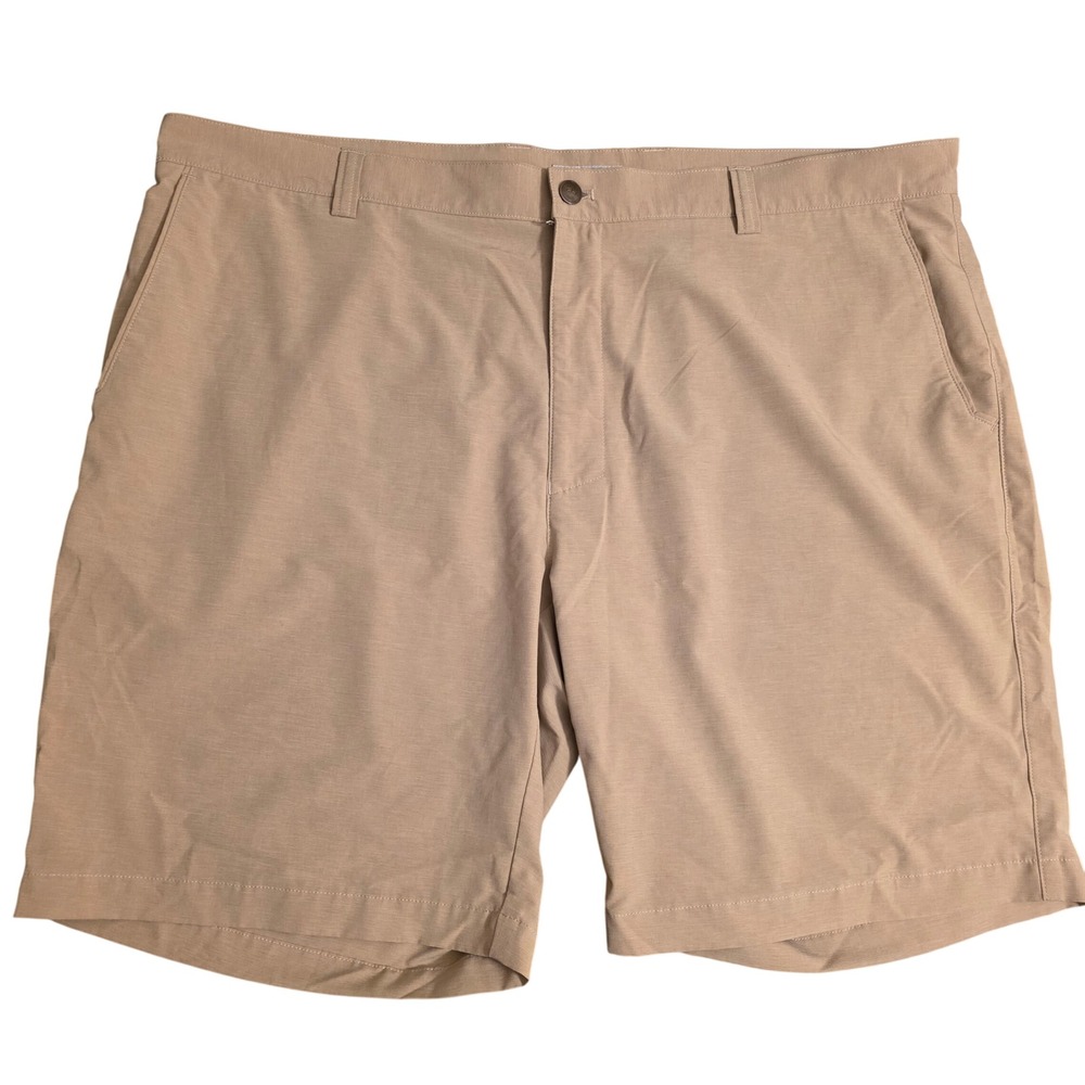 Peter Millar‎ Mens Performance Salem Golf Shorts Tan Khaki 42 Stretch Breathable
